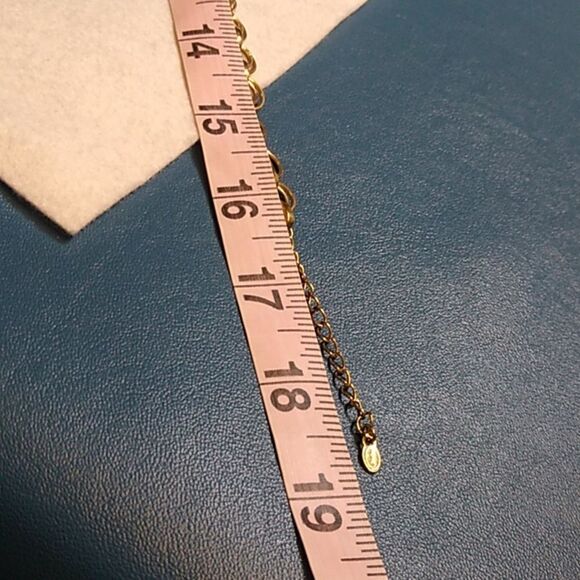 Monet Elongated Abalone Gold and Black Necklace/Bracelet Interlocking Links - Picture 6 of 6